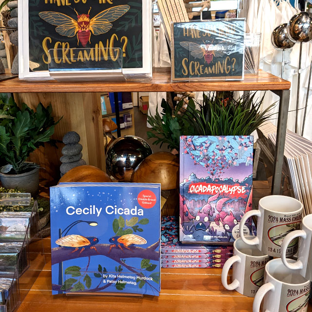Cicadapocalypse on display at The Morton Arboretum gift shop