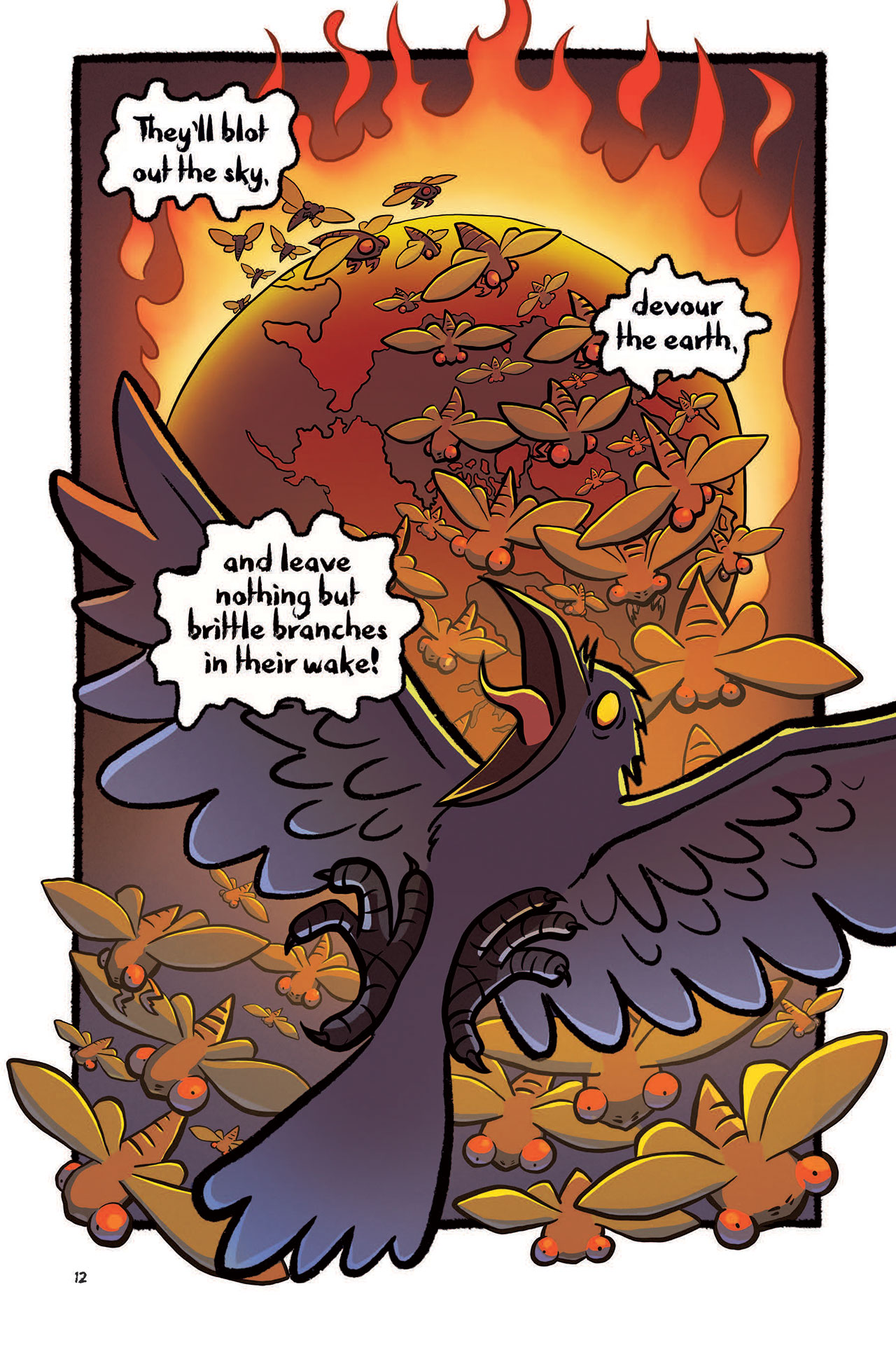sample page - a crazed raven envisions the end of the world