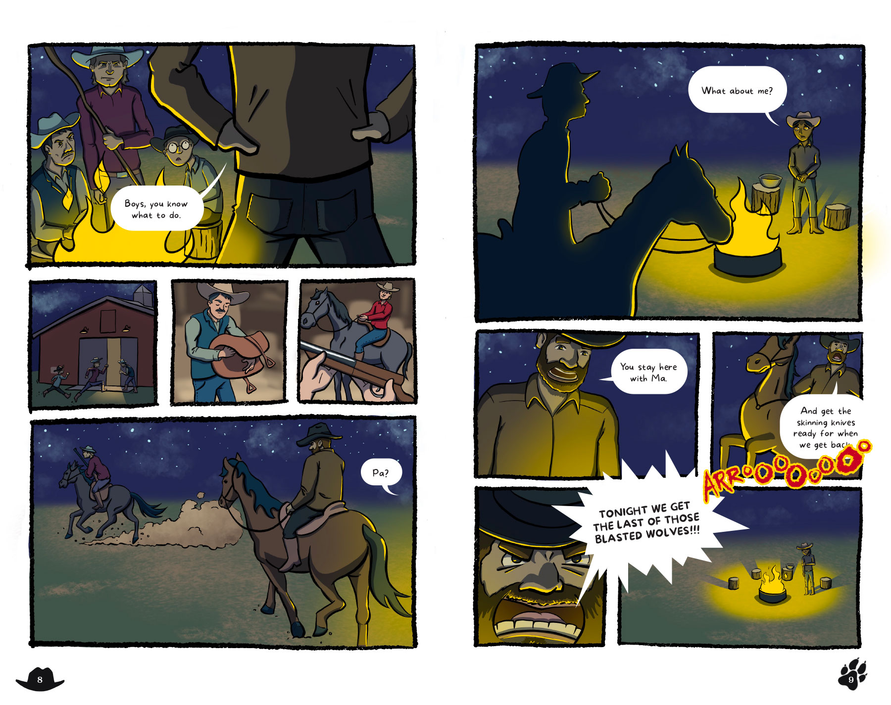 the family heads out to confront the wolves