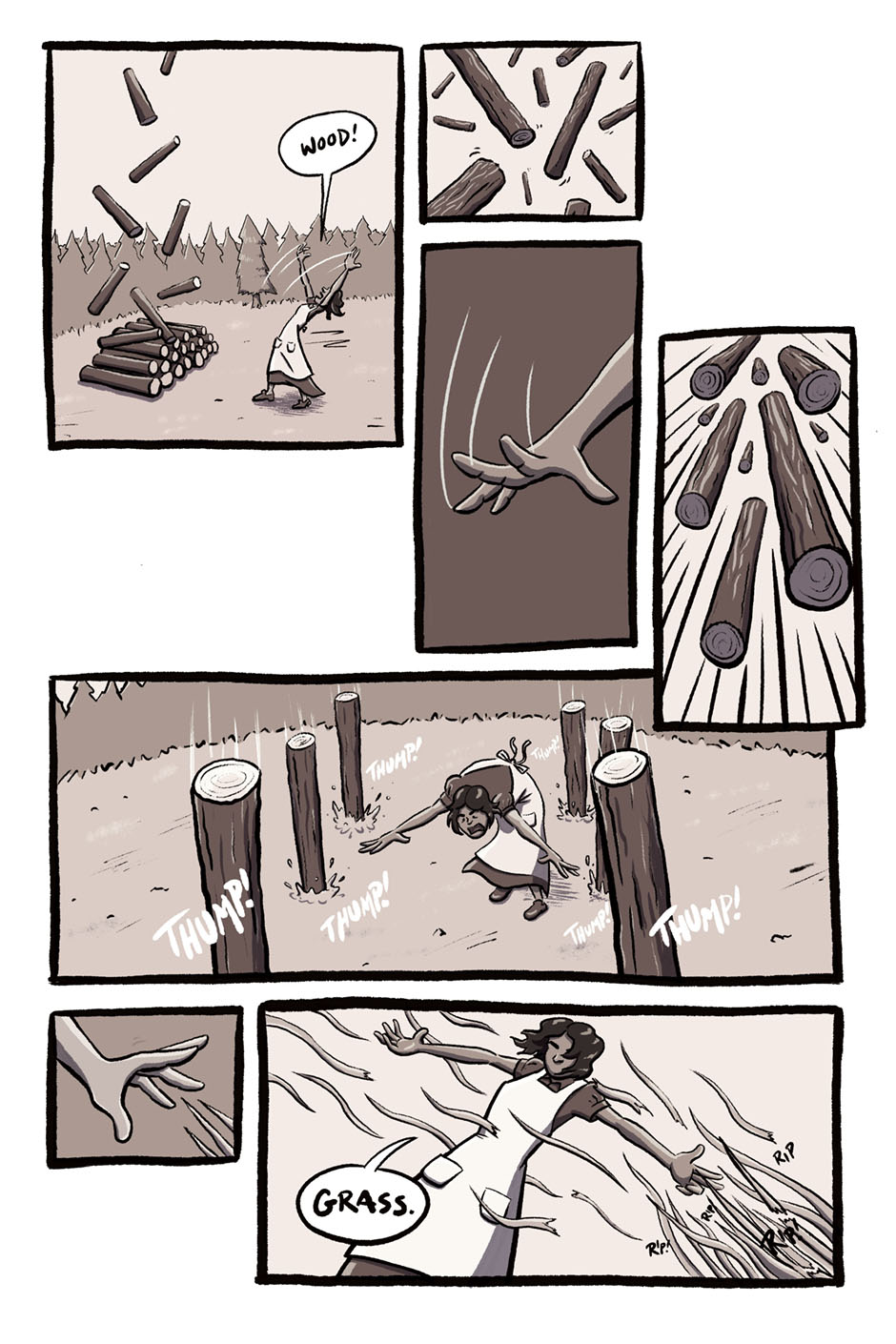 page 2 - the woman summons wood and grass