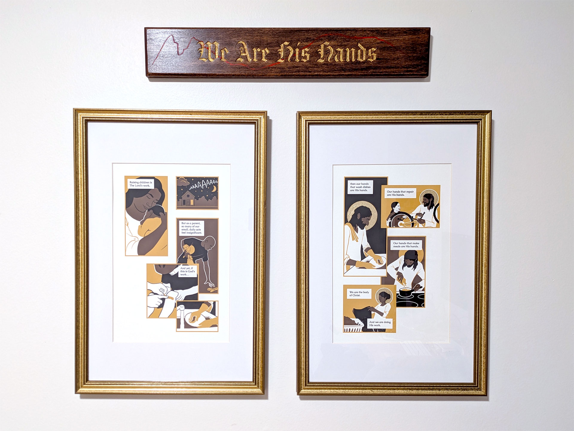 a photo of the comic in frames